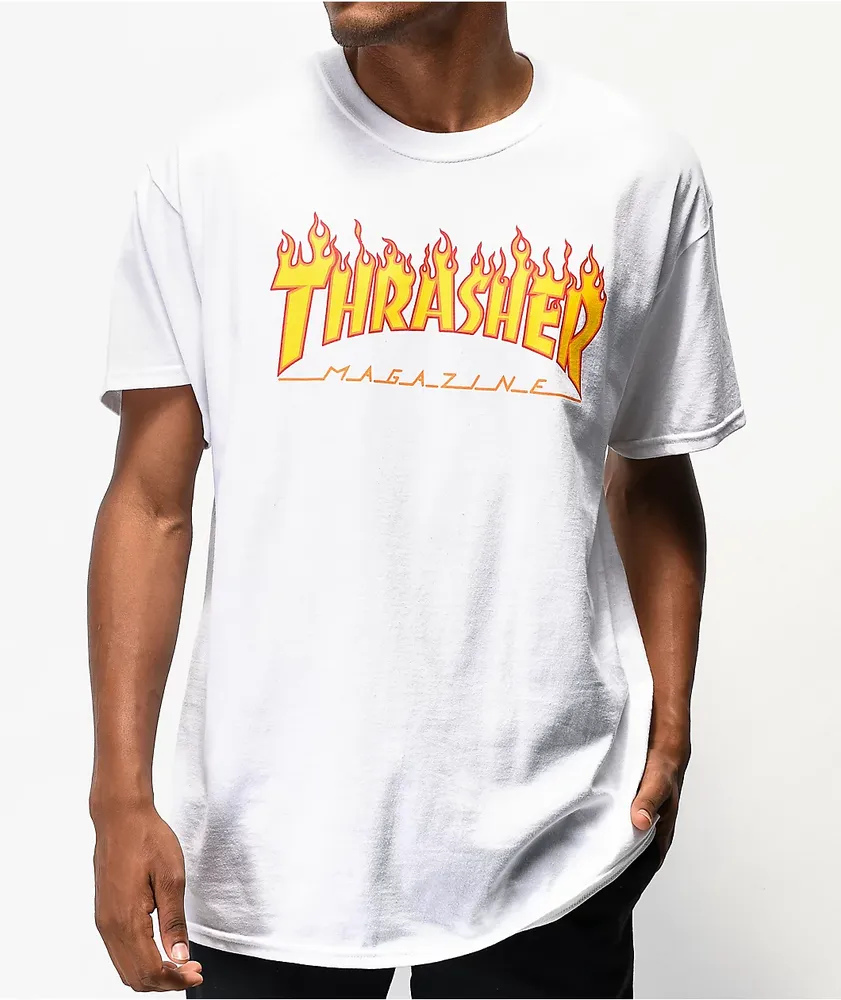 Thrasher flame white top