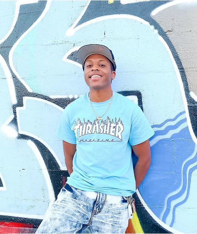 Light blue thrasher shirt clearance