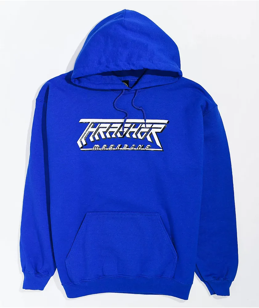 Thrasher Future Logo Royal Blue Hoodie Vancouver Mall