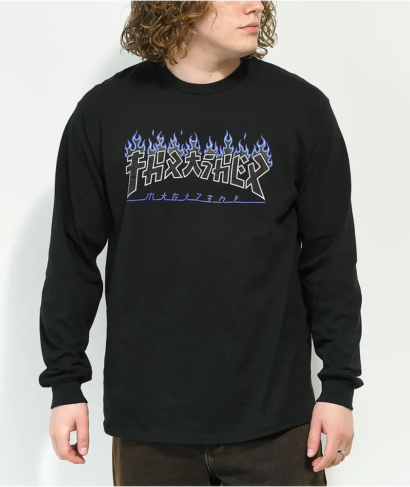 Thrasher Godzilla Charred Black Long Sleeve T Shirt Hamilton Place