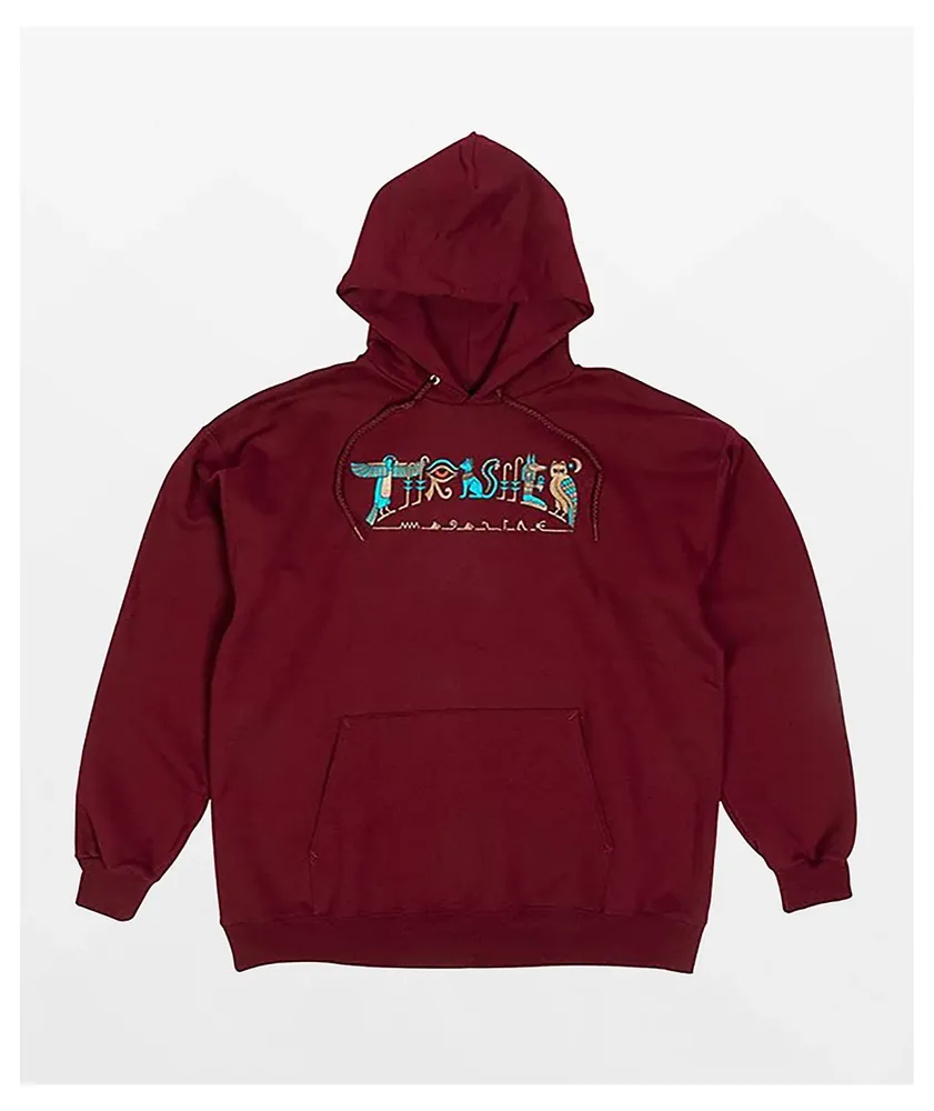 Thrasher Hieroglyphic Maroon Hoodie The Pen Centre
