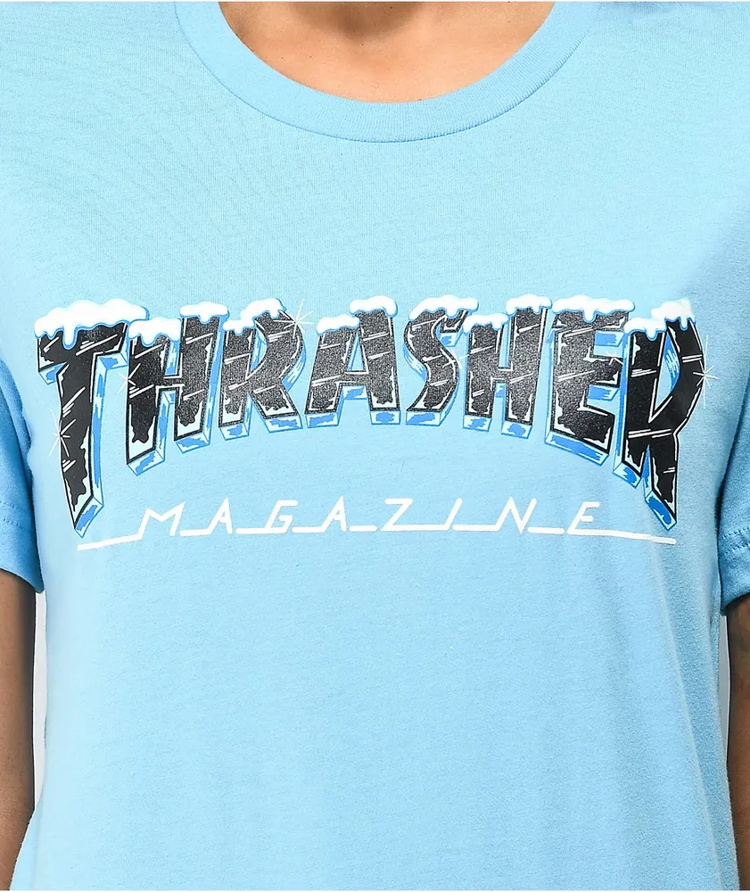 Light blue thrasher shirt top