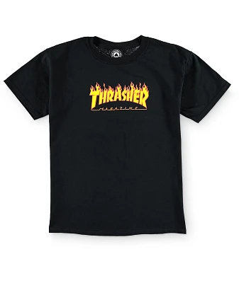 【THRASHER】 FLAME TEE - NAVY Thrasher Flame Navy T-Shirt | Shop Midtown