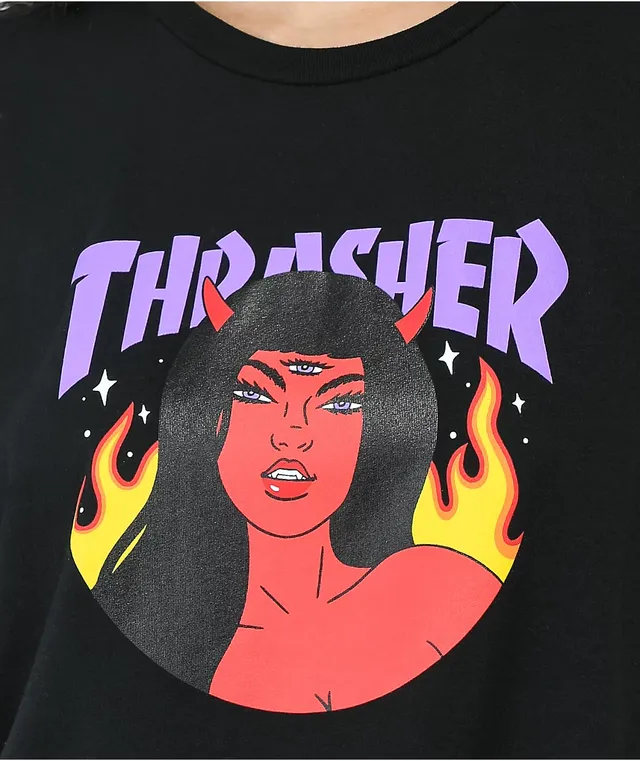 Thrasher Roja Logo Black T Shirt CoolSprings Galleria