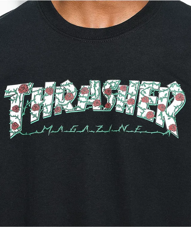 Thrasher rose hoodie hotsell black