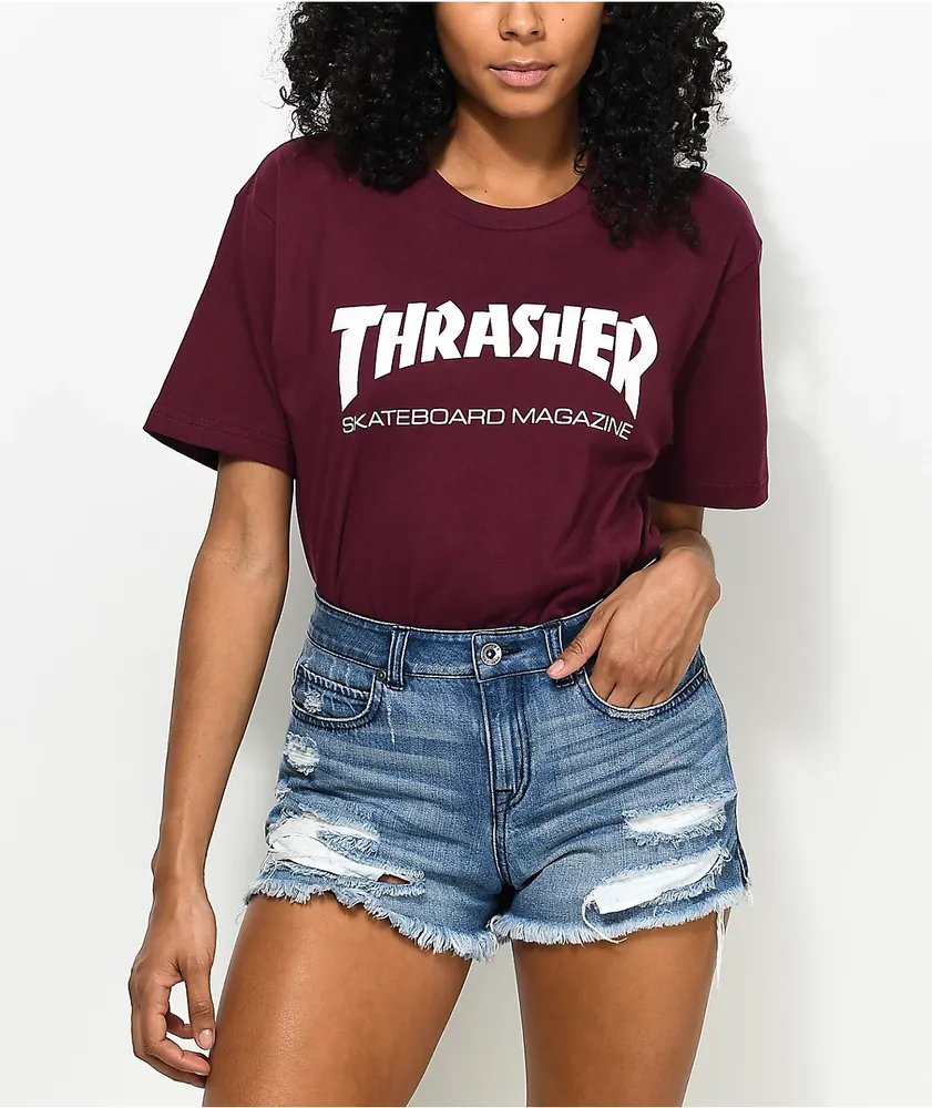 Thrasher Skate Mag Burgundy Boyfriend Fit T Shirt Vancouver Mall