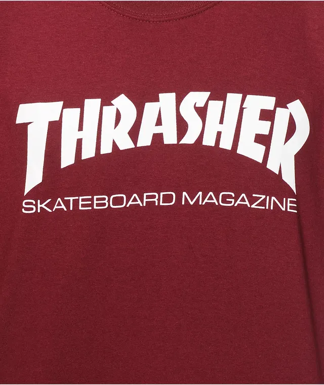Thrasher t shirt maroon on sale