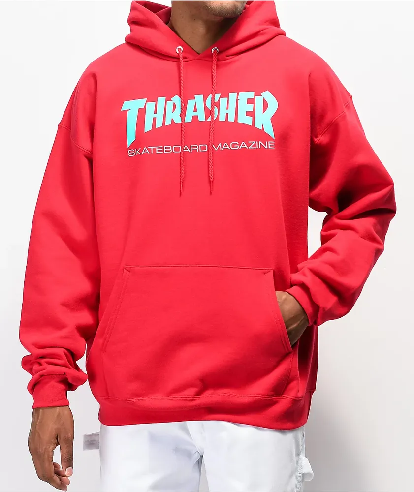 Thrasher skate mag radical red pullover hoodie clearance