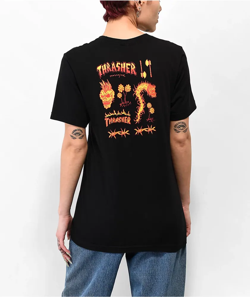 Thrasher Sketch Black T Shirt Vancouver Mall