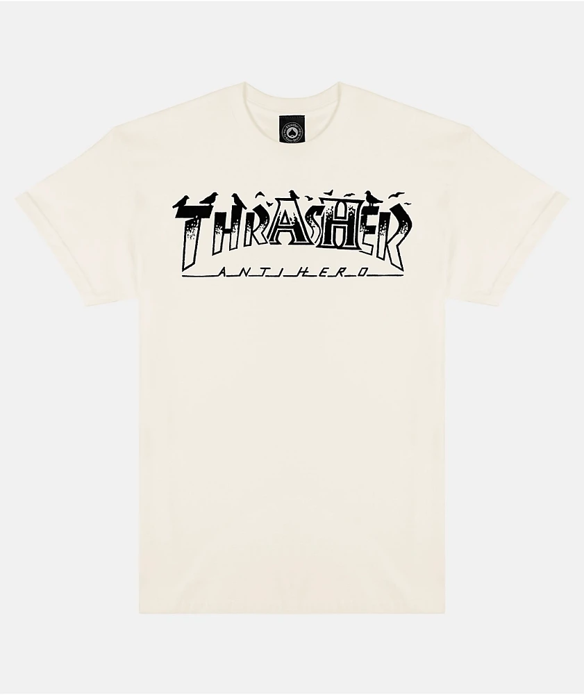 Thrasher x Anti-Hero Pigeon Mag Natural T-Shirt | Arden Fair