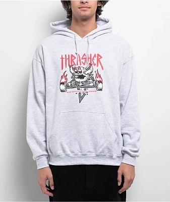 HUF x THRASHER Bayview Heather Grey Hoodie | CoolSprings