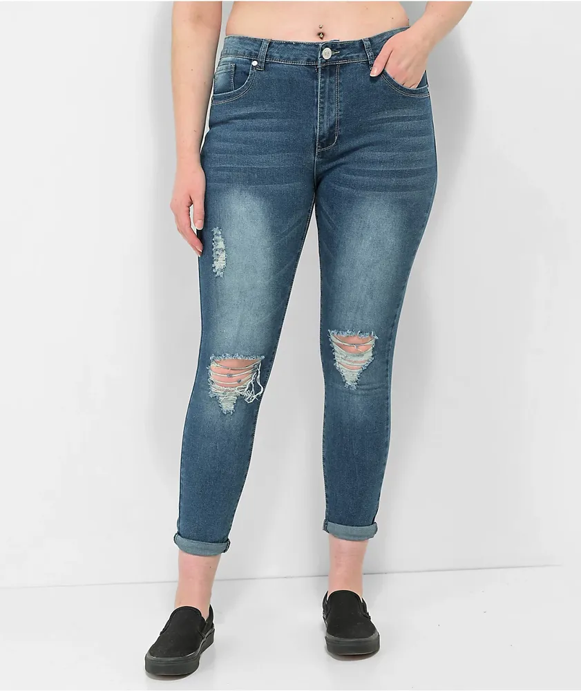 Thrill Jeans High Rise Blue Skinny Jeans | Hamilton Place