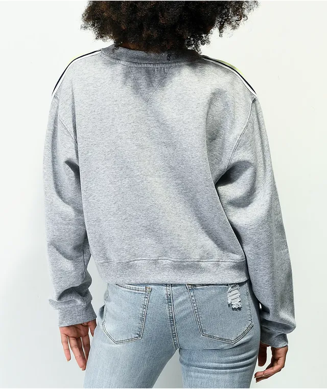 Tommy Hilfiger Grey Crop Crewneck Sweatshirt CoolSprings Galleria