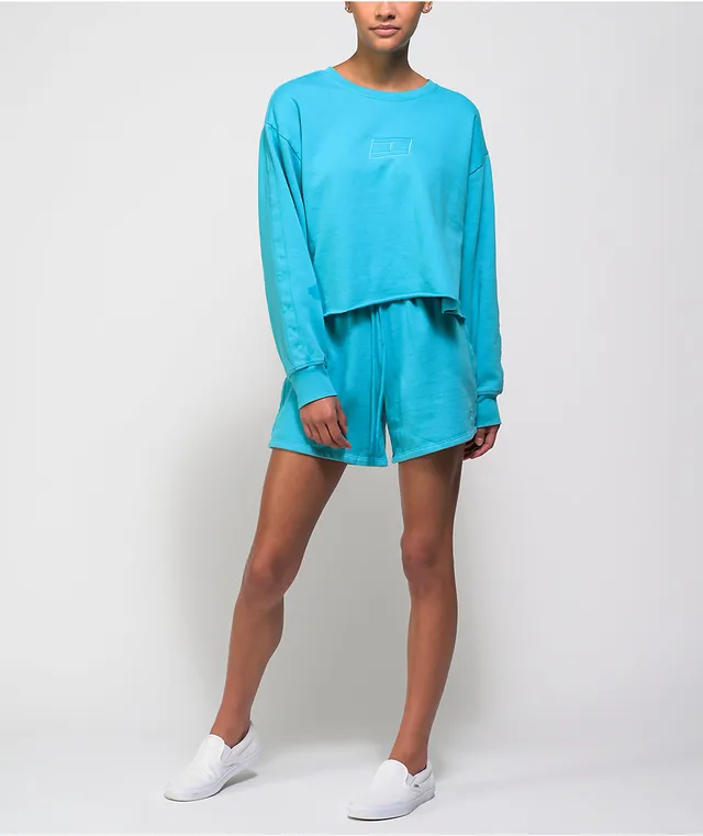 Tommy Hilfiger Scuba Blue Crop Crewneck Sweatshirt CoolSprings