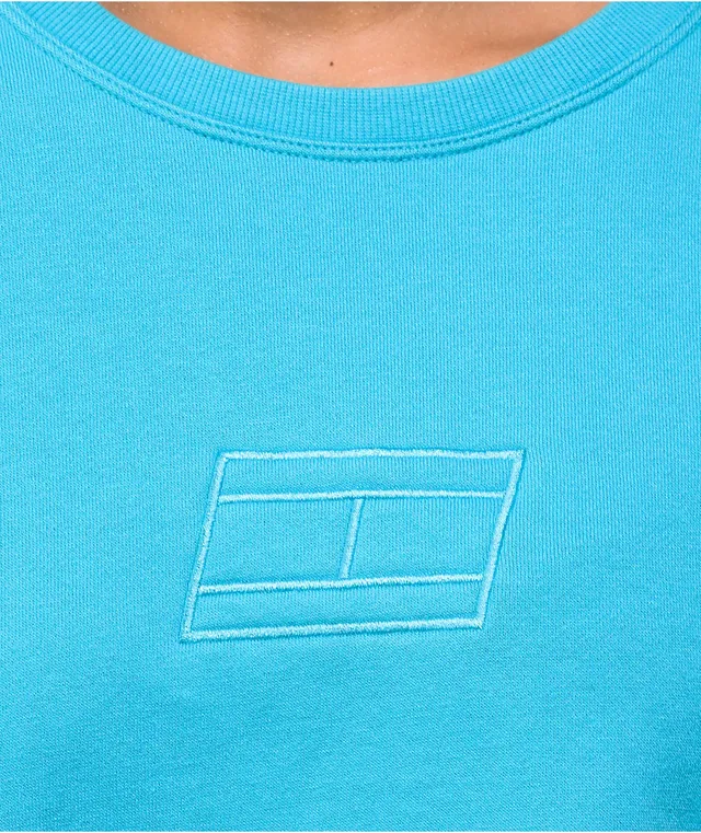 Tommy Hilfiger Scuba Blue Crop Crewneck Sweatshirt Hamilton Place