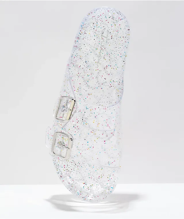 Trillium Amar Clear Glitter Slide Sandals CoolSprings Galleria
