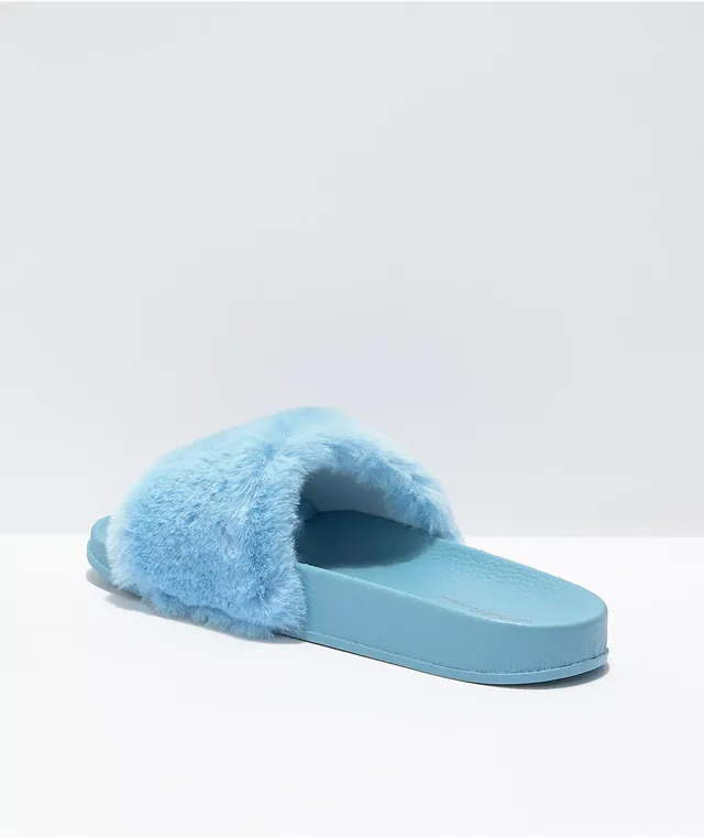 Blue fluffy hotsell sandals