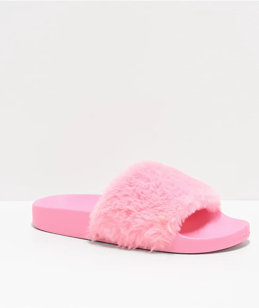 Trillium Bright Pink Fur Slide Sandals Pueblo Mall