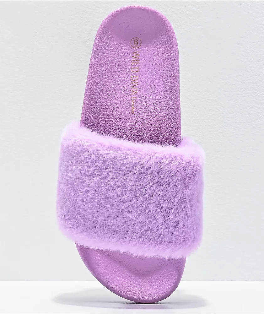 Lavender fenty slides discount