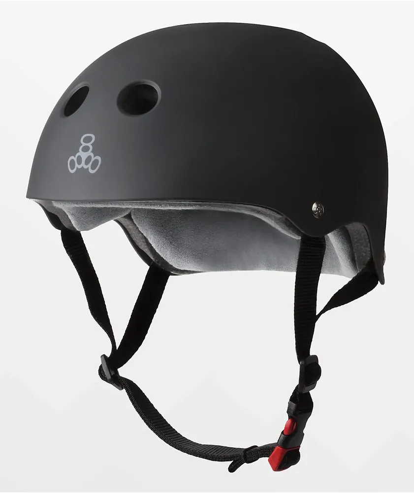Triple Eight Certified Sweatsaver Black Rubber Multi Sport Helmet