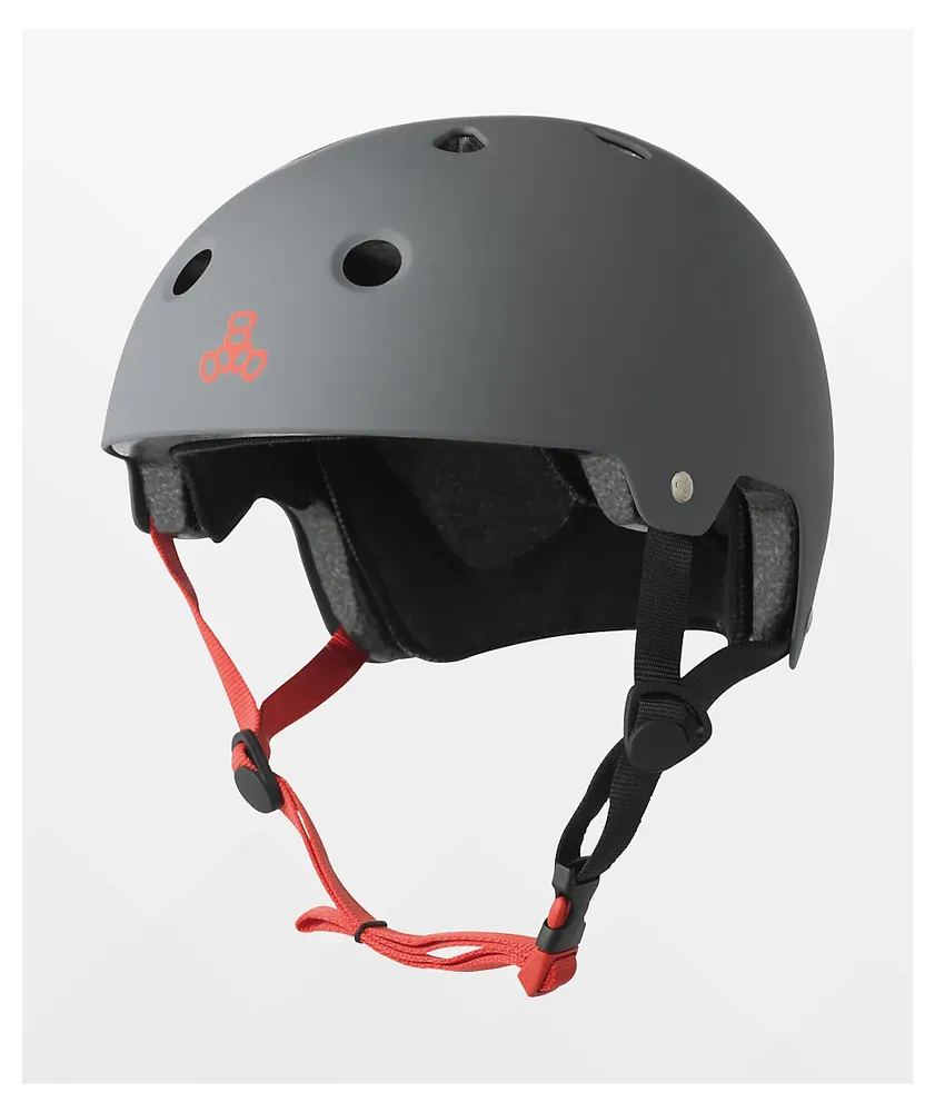 Triple eight dual certified black rubber skateboard helmet deals
