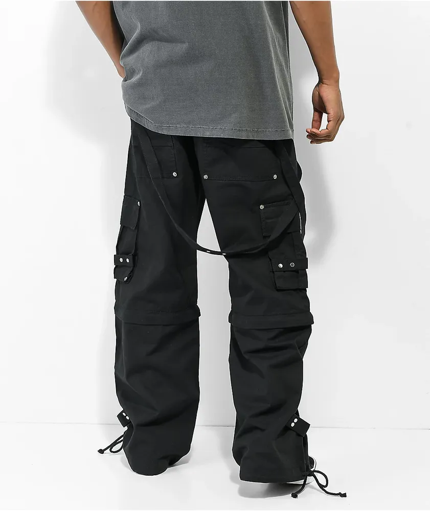 Tripp NYC Zip Off Black Cargo Bondage Pants at Mall of