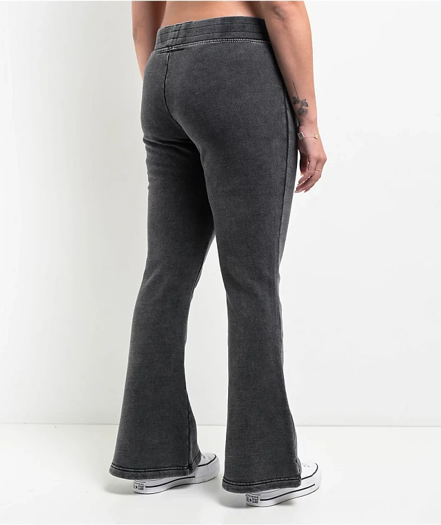 True Religion Big T Black Wash Low Rise Flare Sweatpants True Religion Big T Black Wash Low Rise Flare Sweatpants