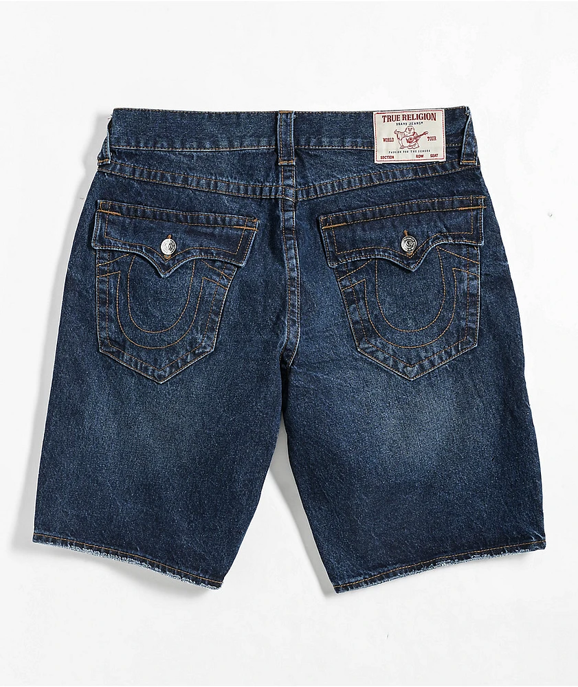 True Religion Bobby Dark Blue Relaxed Baggy Denim Shorts