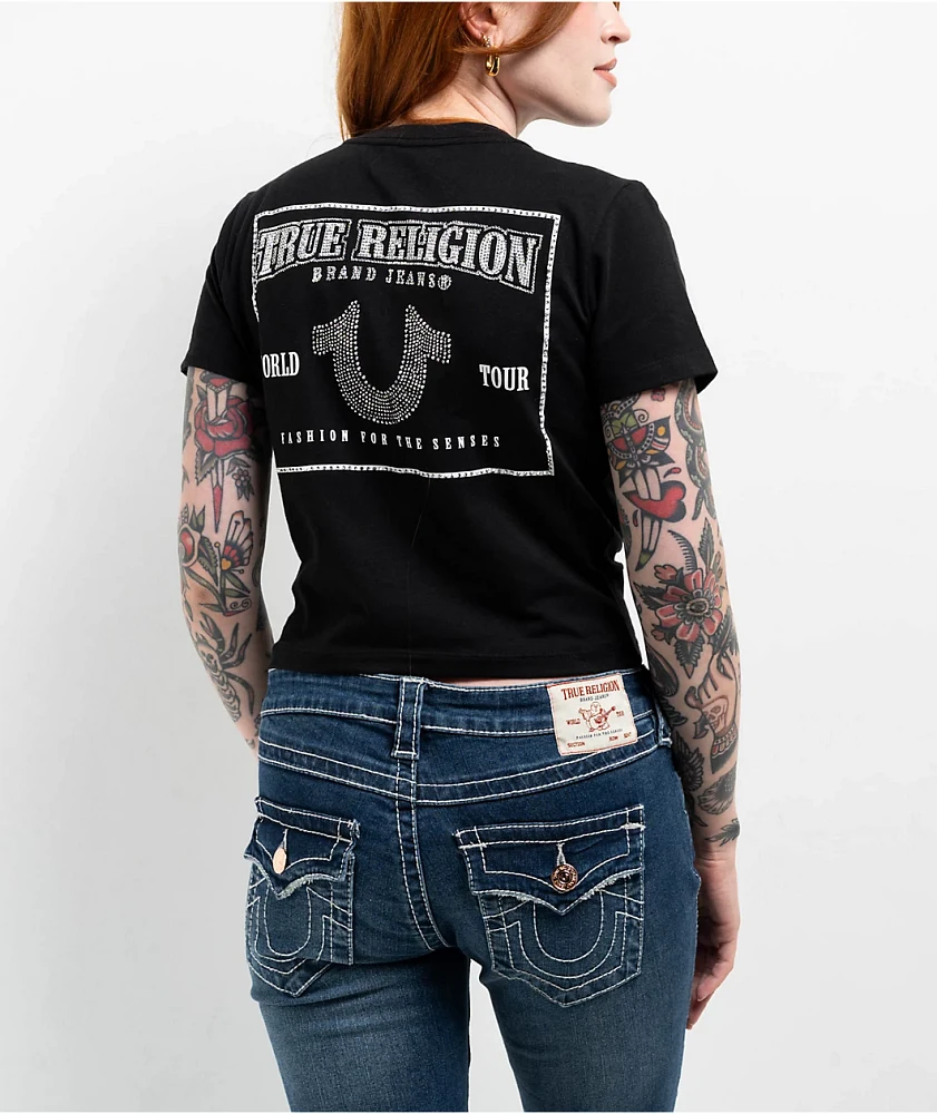 True Religion Crystal Logo Black T-Shirt | Arden Fair
