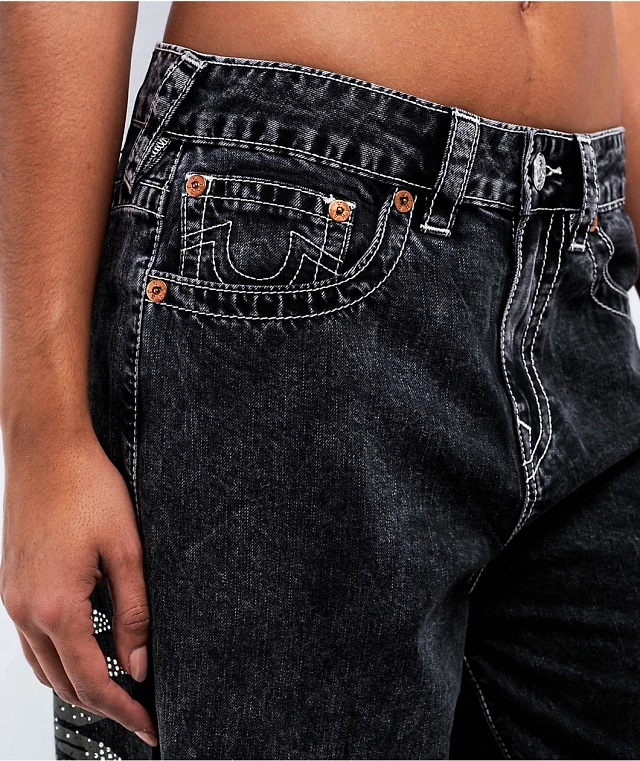 True Religion Jessie Wing Super Baggy Silver Sun Wash Jeans