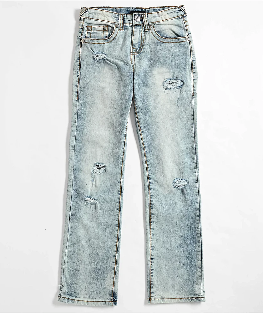 True Religion Kids Ricky Light Blue Relaxed Straight Leg Denim