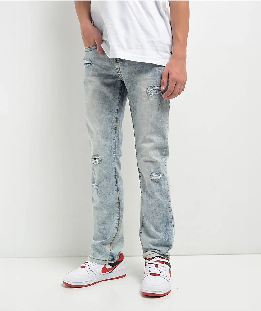 True Religion Kids Ricky Light Blue Relaxed Straight Leg Denim