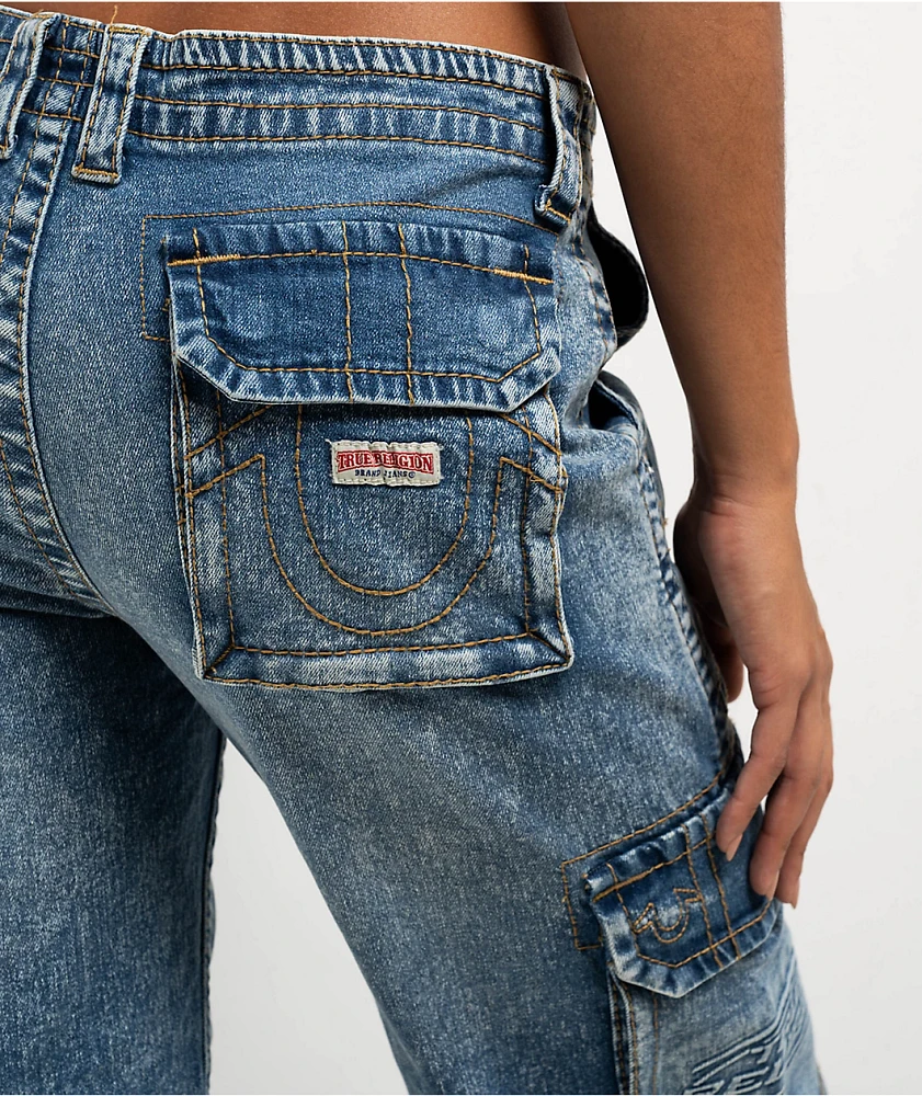 True Religion Ricki Blue Zip Cargo Jeans at Hamilton Place in