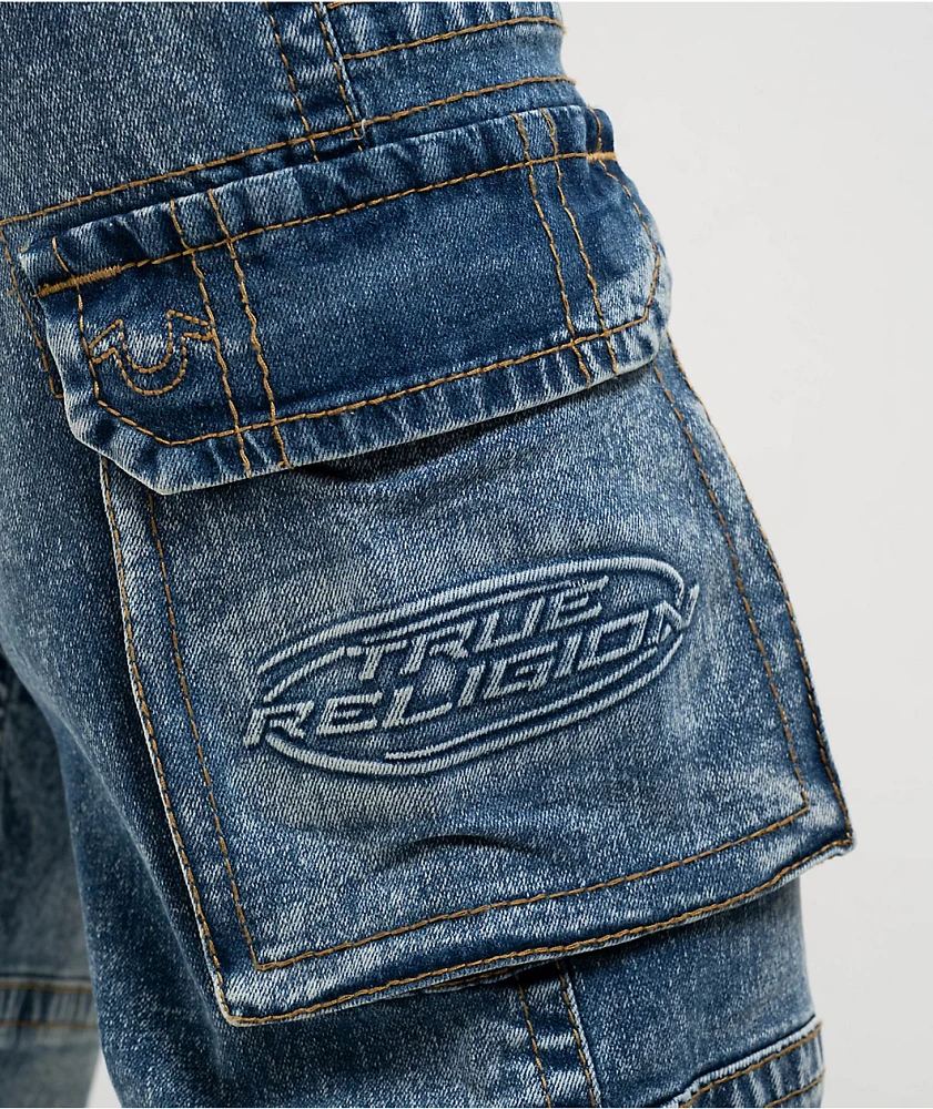 True Religion Ricki Blue Zip Cargo Jeans at Hamilton Place in