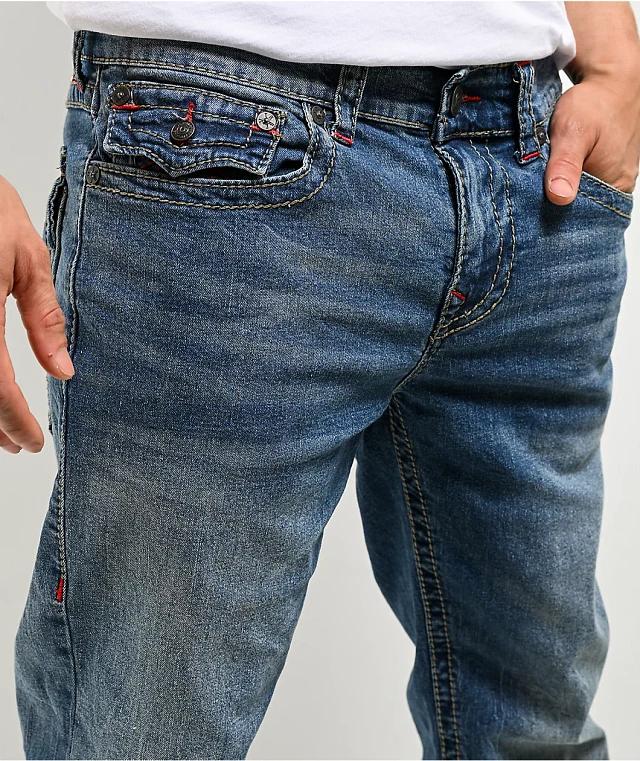 True Religion Ricky Big T Flap Straight Bond St Medium Wash