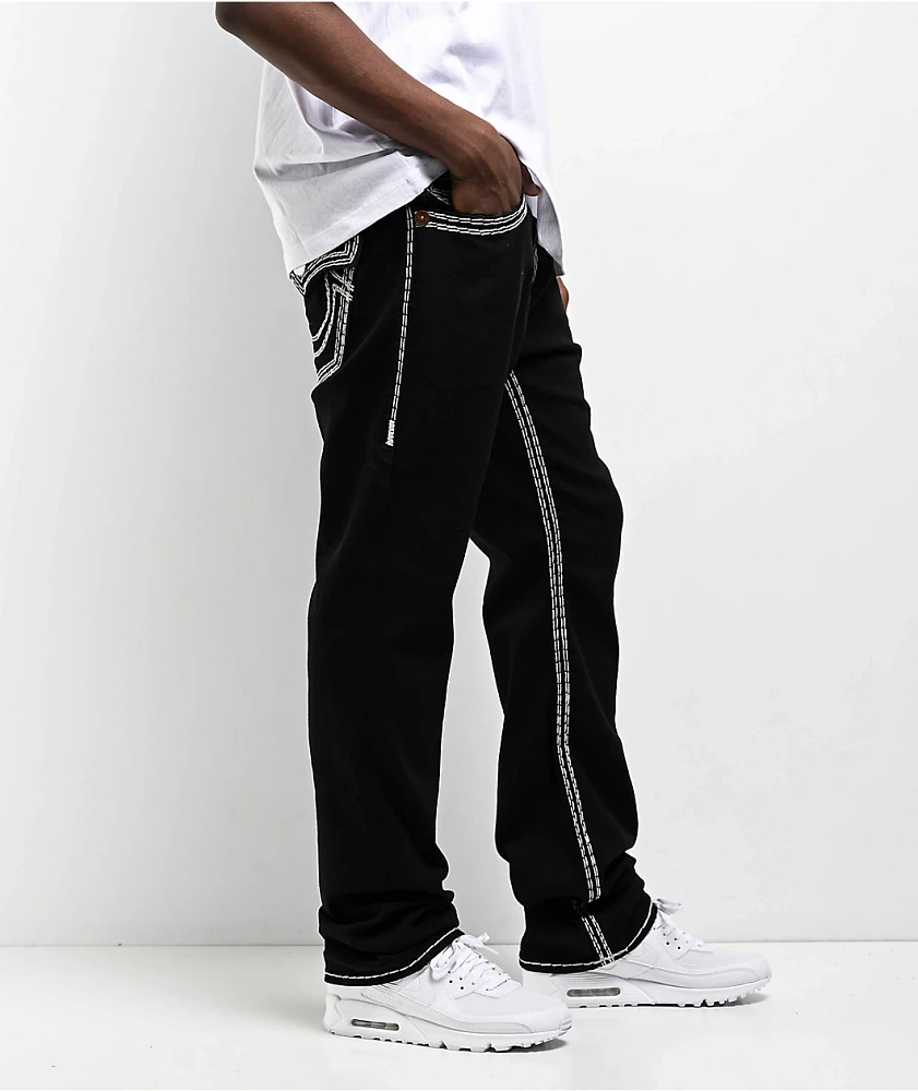 True Religion Ricky Super QT Body Rinse Black Straight Leg