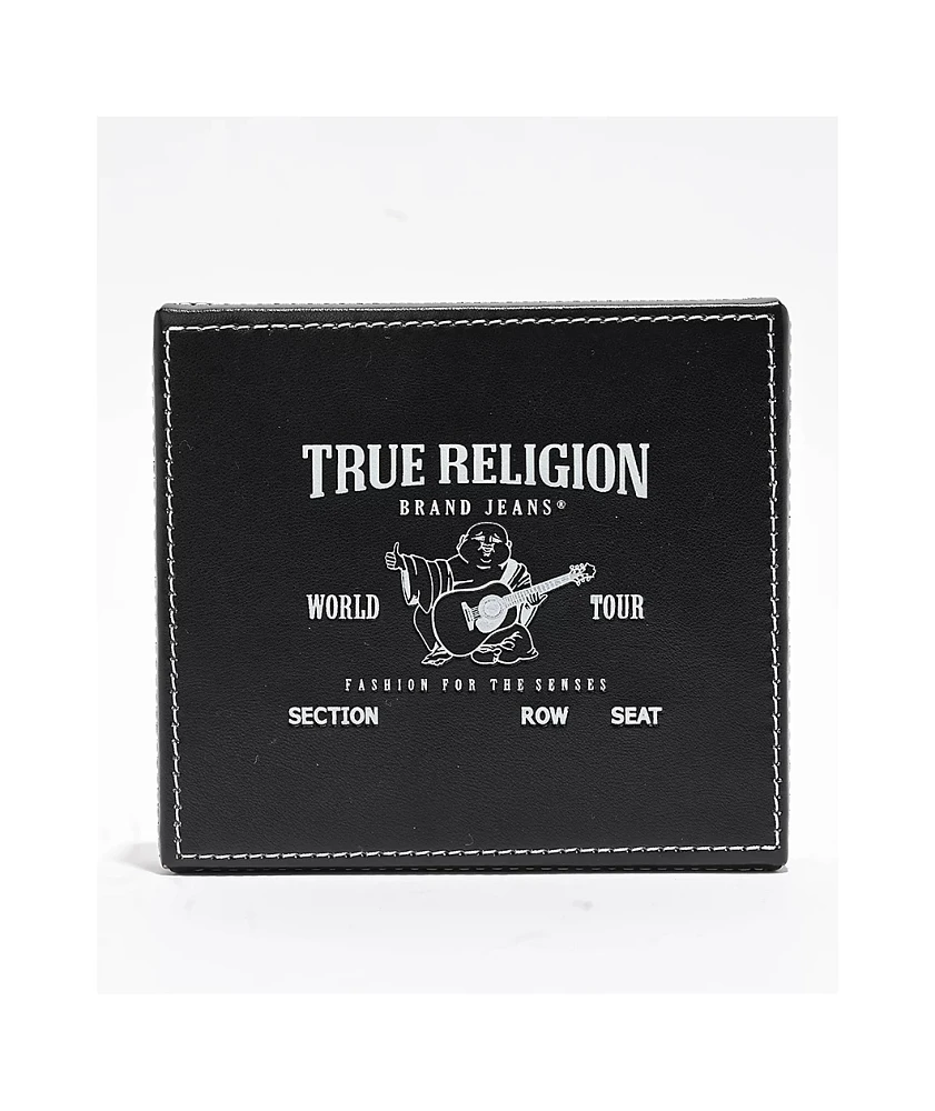 True Religion Stitched Brown Bifold Wallet at Hamilton Place in