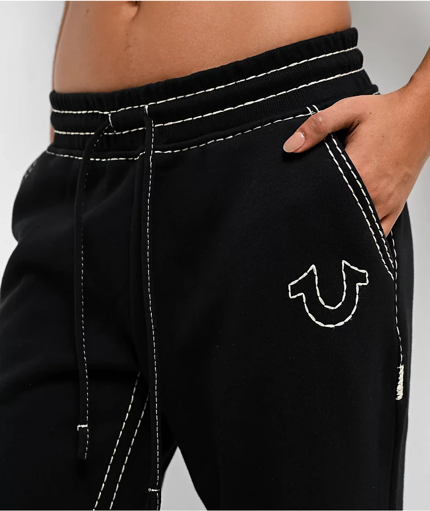 True Religion Super T Fleece Black Sweatpants | Liberty Center