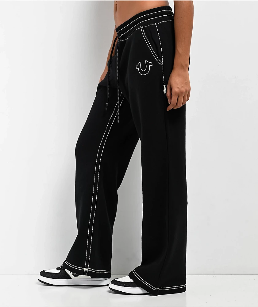 True Religion Super T Fleece Black Sweatpants | Liberty Center
