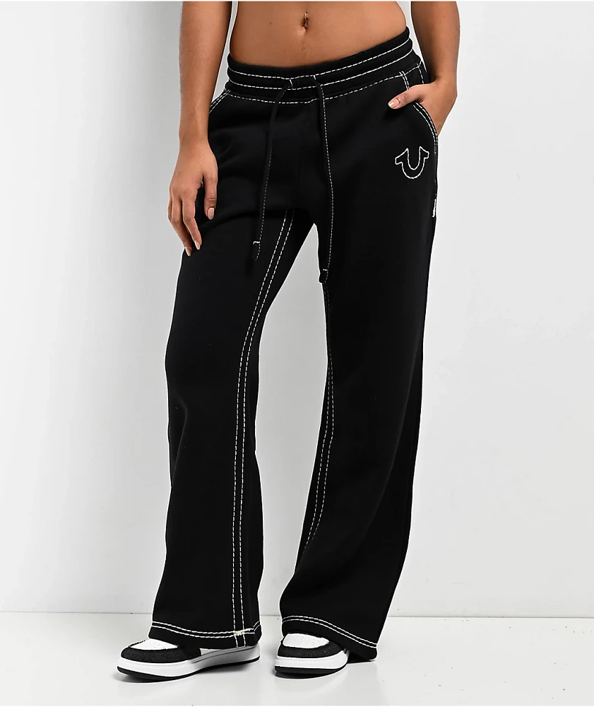 True Religion Super T Fleece Black Sweatpants | Liberty Center