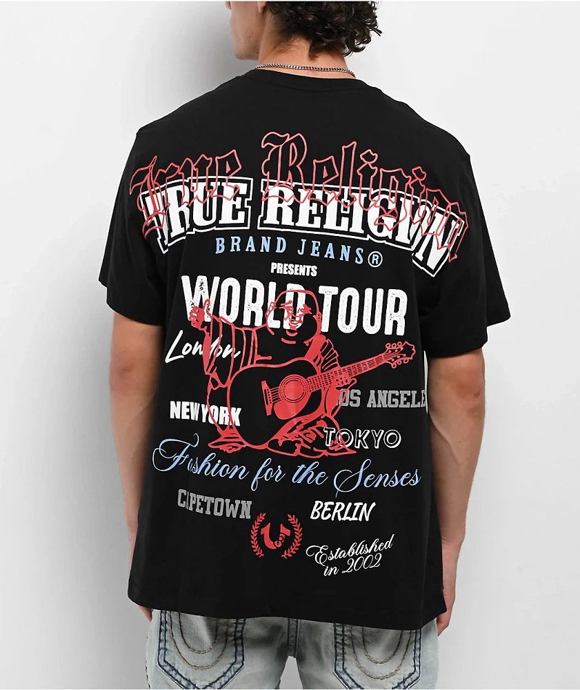True Religion World Tour Logo Black T-Shirt | Liberty Center