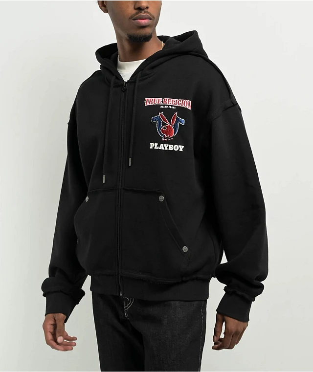 True Religion x Playboy Black Zip Hoodie at CoolSprings
