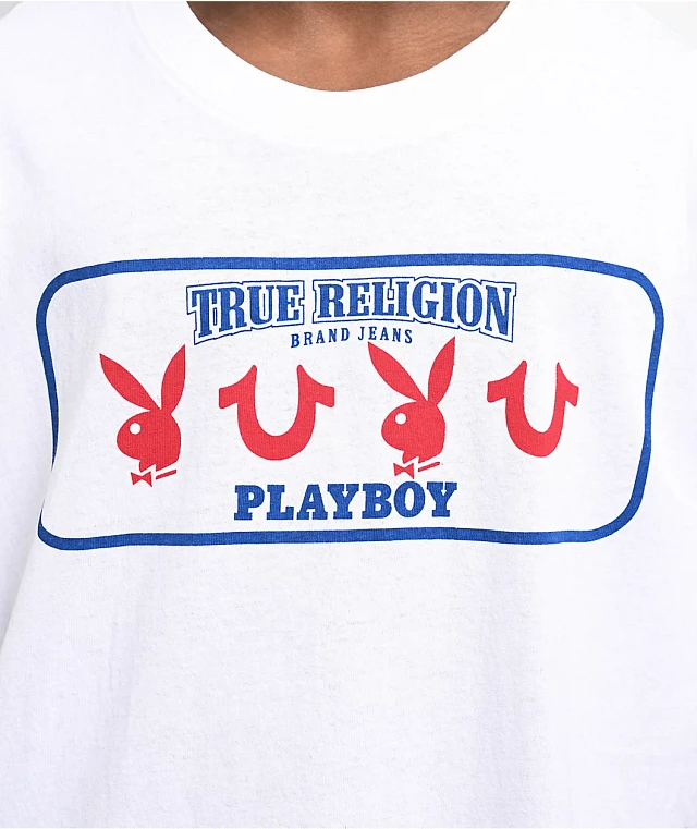 True Religion x Playboy Tails You Win Cream T-Shirt at Mall