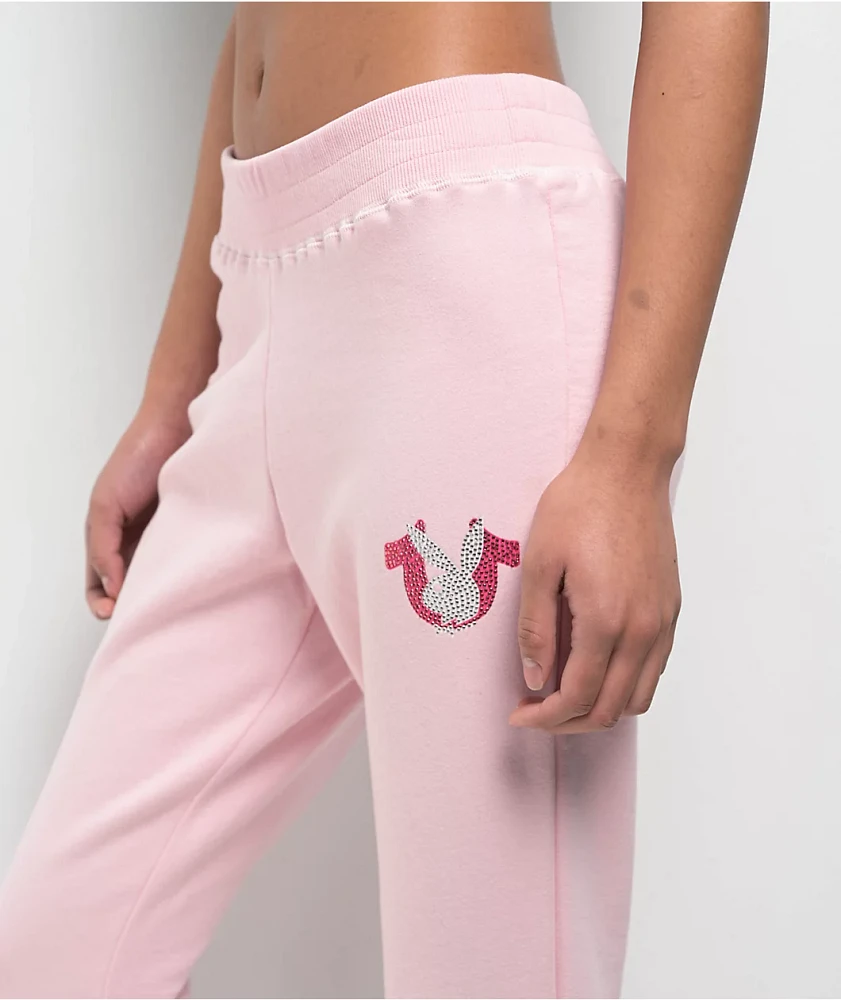 True Religion x Playboy Crystal Pink Bootcut Sweatpants | Arden Fair