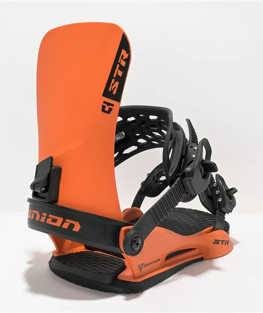 Union STR Orange Snowboard Bindings 2023 at Hamilton Place in