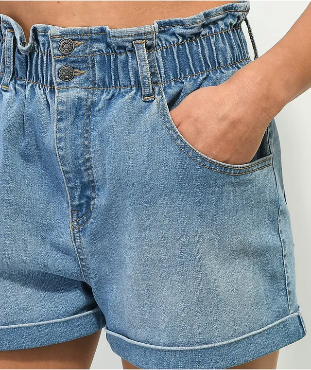 Paperbag waist clearance jean shorts
