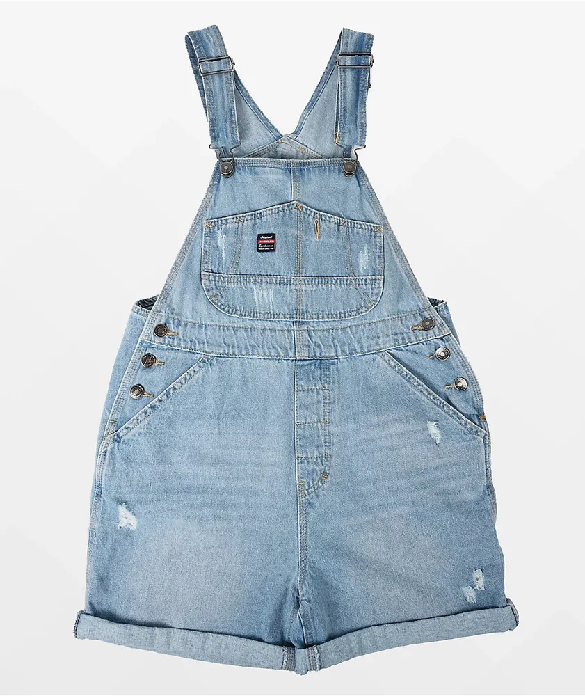 Unionbay mario medium wash denim overall shorts 2025