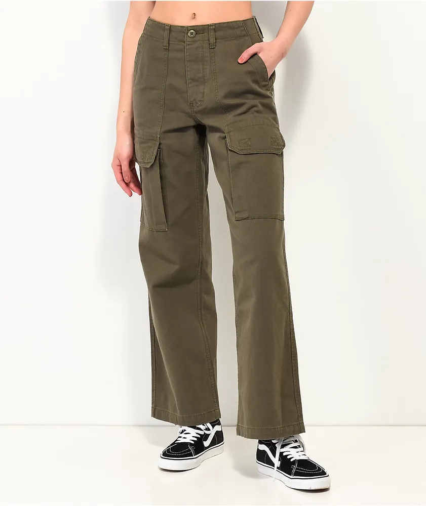 Vans pants olive best sale