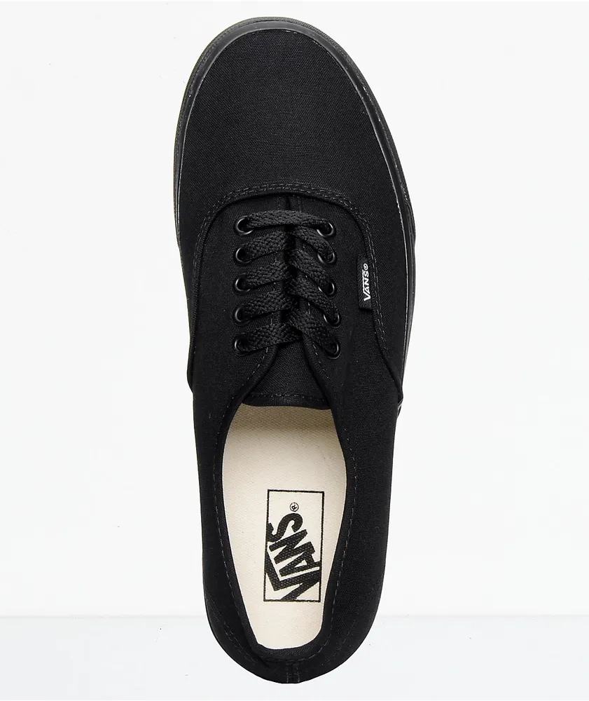 Black canvas vans shoes on sale