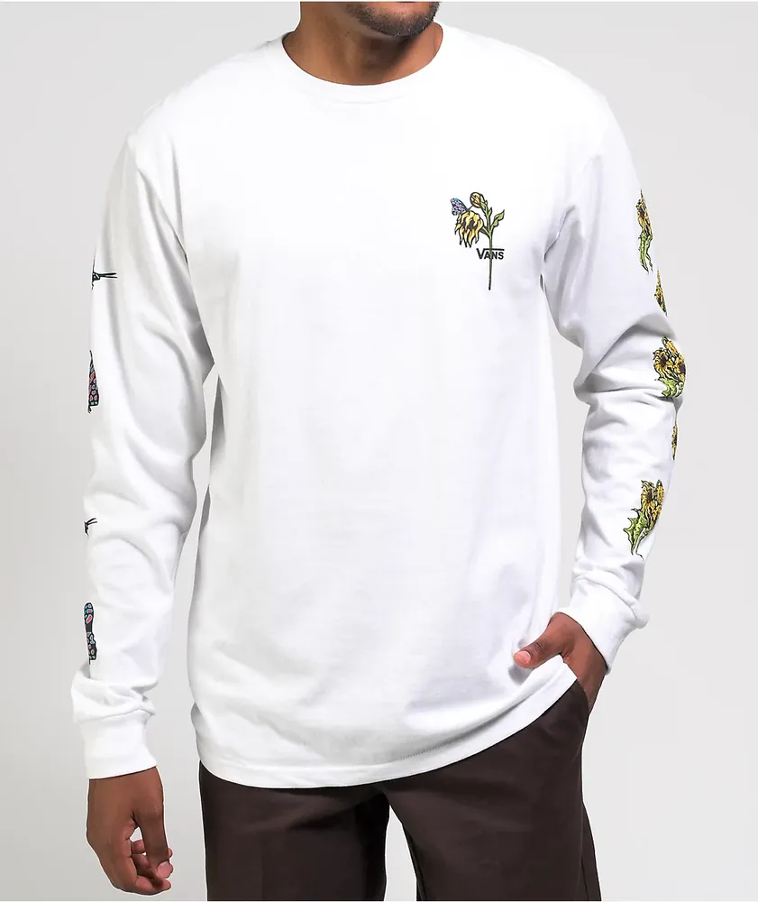 Vans white long sleeve t shirt discount